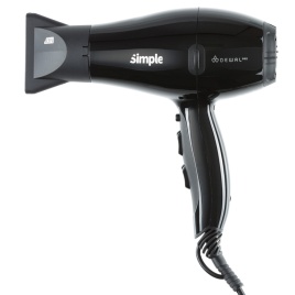 DEWAL 03-104 Black Фен SIMPLE 2000Вт,иониз.,2 насад..провод 3м