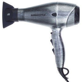 DEWAL 03-120 Steel Фен PRO BARBER STYLE серебро,2200Вт,иониз.,2 насад., провод 2,8м 570гр.
