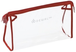 DEWAL GS-P002-2 Косметичка 25*8*15см полимер. прозрачно-красн.