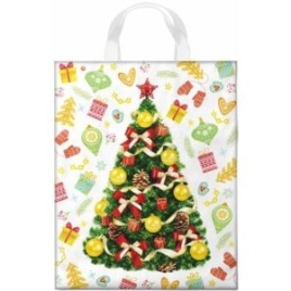 Пакет-петля 28х35 День подарков (Елка на белом) (25)