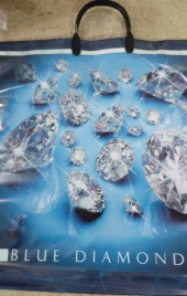 Пакет с пласт.ручк.больш.40*40 БЛЮ ДАЙМОНД (10)