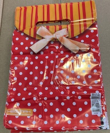 Пакет с вруб.ручк.20х30 "Красный в горох" (100)