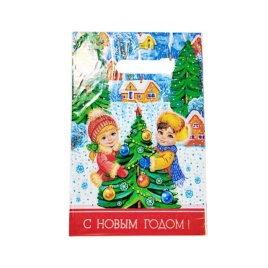 Пакет с вруб.ручк.20х30 Зимние забавы (100)