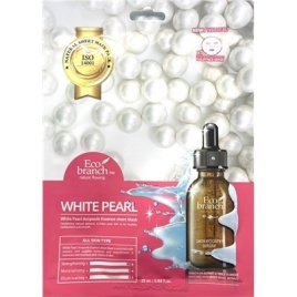 Eco Branch Маска-ткань 25мл ампульная Белый жемчуг