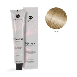 ADRICOCO Крем-краска д/вол Miss Adri 10.18 Платин.пепел. коричн. блонд 100мл