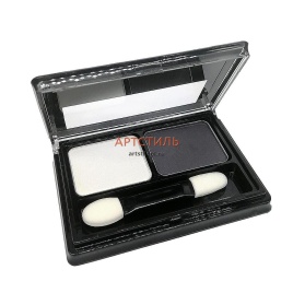 FL-2087 Тени д/век 2цв.№01 белый,т.серый