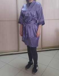 PICASSO Халат 104 BBone с логотипом, Тем орхидея р.S/M