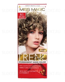 Краска д/вол Miss Magic 9.1 блондин пепельный АКЦИЯ+