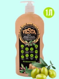 Веста Мыло жидк.хоз.10в1 1000мл 72% Оливковое