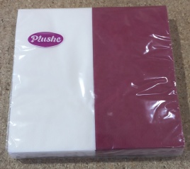 Plushe Салф.бум.33 Дуэт Белый-Бордо 2сл.24лист.30шт.в упак.