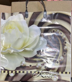 Пакет с пласт.ручк.малый 34*36 КРЕМОВАЯ РОЗА (10)